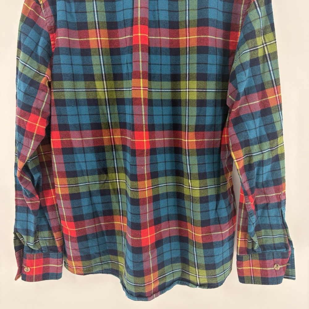 Kiel James Patrick Mens L Cozy Cabin Plaid Flannel Shirt 100% Cotton Embroidered - Picture 10 of 10